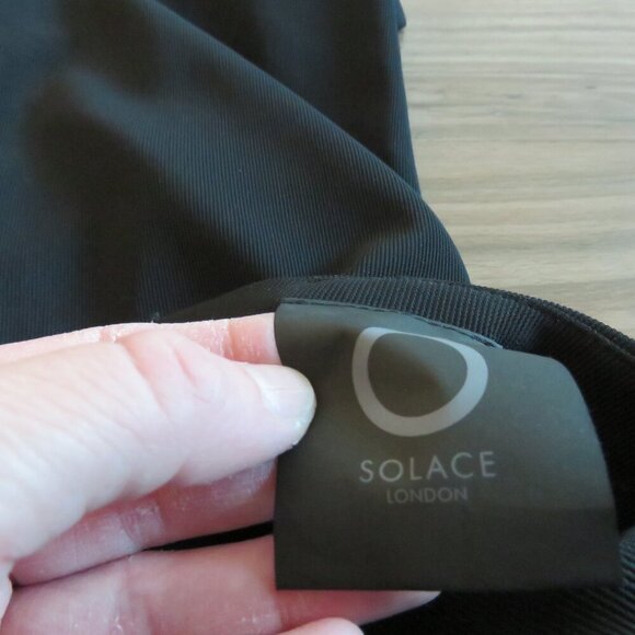 SOLACE LONDON Elora Mini Dress in Black Evening Minimalist Cocktail - Size US 4 - Picture 12 of 13